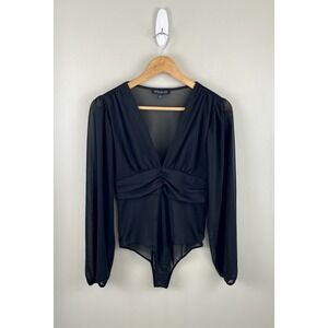 Stella Luce Women's Whimseygoth Babydoll‎ Sheer Mesh Long Sleeve Top  Sz M